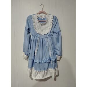 Japanese Style Fashion Women Lolita Dress Long Sleeve Baby Blue Girl Party
